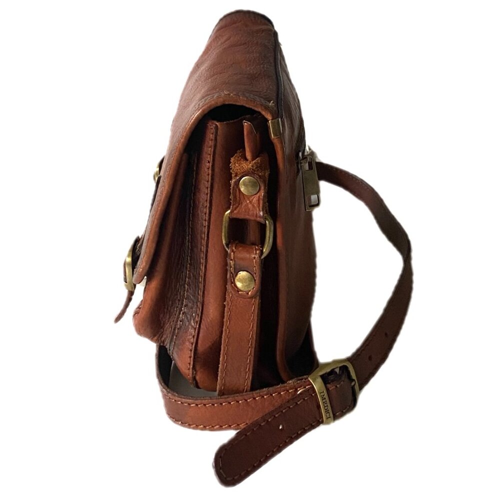 IMEDICI Italian Brown Leather Crossbody Messenger Bag Small Hobo Shoulder Bag EC - Picture 4 of 16